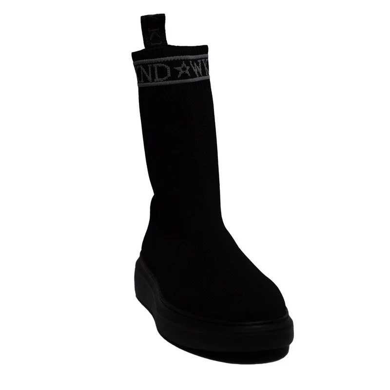 Spanish Women Black Leather Half Boot #0371