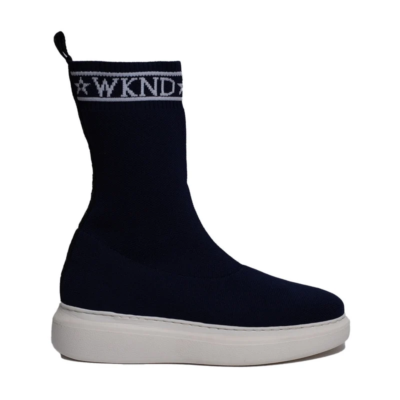 Spanish Women Dark Blue Leather Half Boot #0370