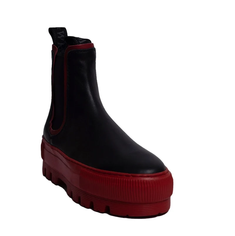 Spanish Women Black Leather Half Boot #0366