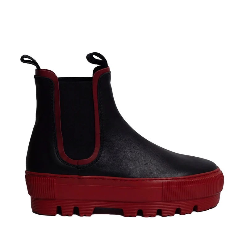 Spanish Women Black Leather Half Boot #0366