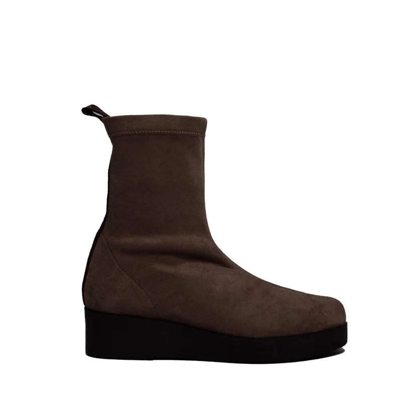Spanish Women Beige Chamois Half Boot #0364