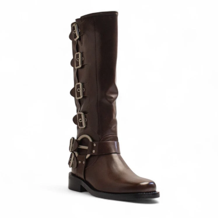 Europeon Union Women Brown Leather Boot #3425