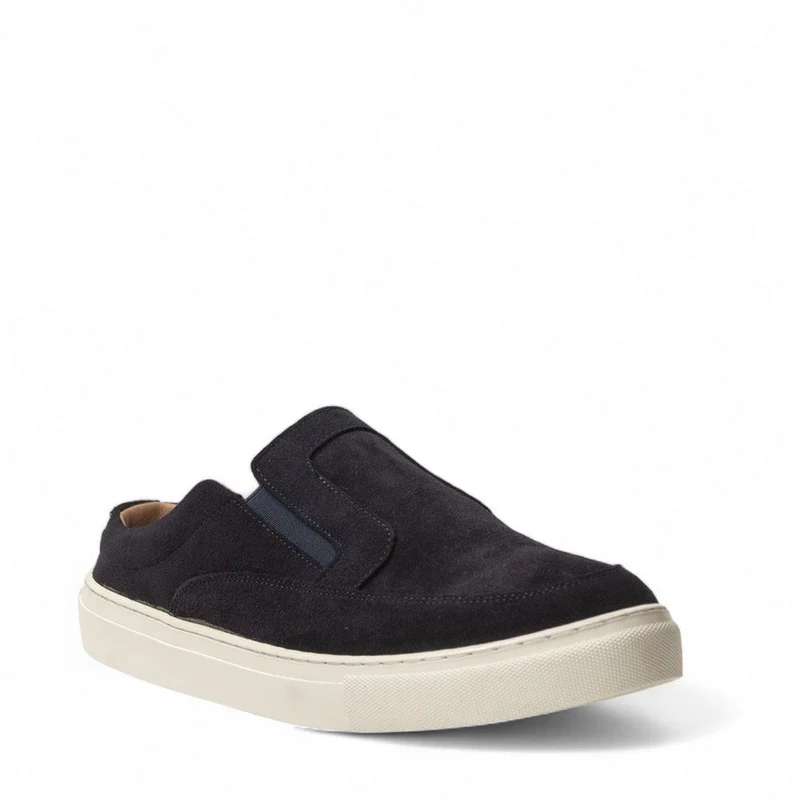 Men Dark Blue Chamois Shoes #4574