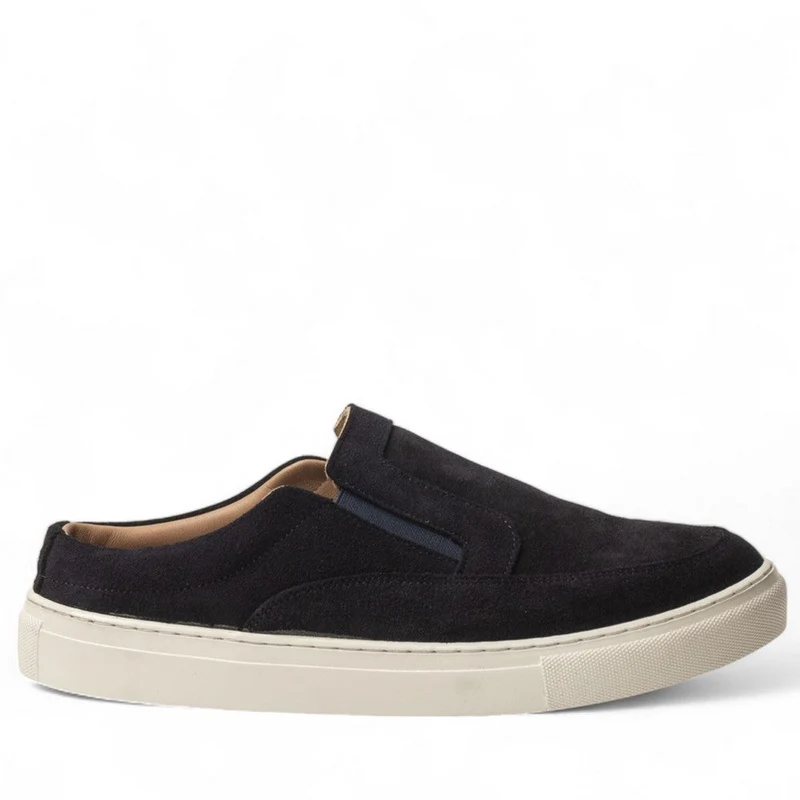 Men Dark Blue Chamois Shoes #4574