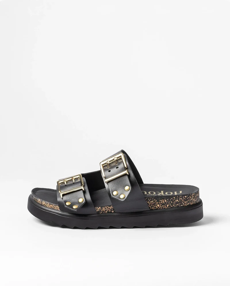 TUNEZ-262 Sandalia plana COCO negro