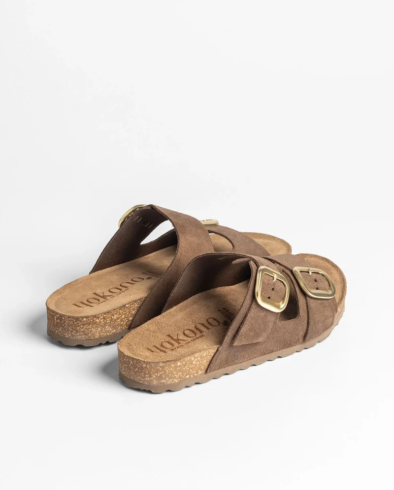 JERBA-700 Sandalia plana NOBUCK mocha