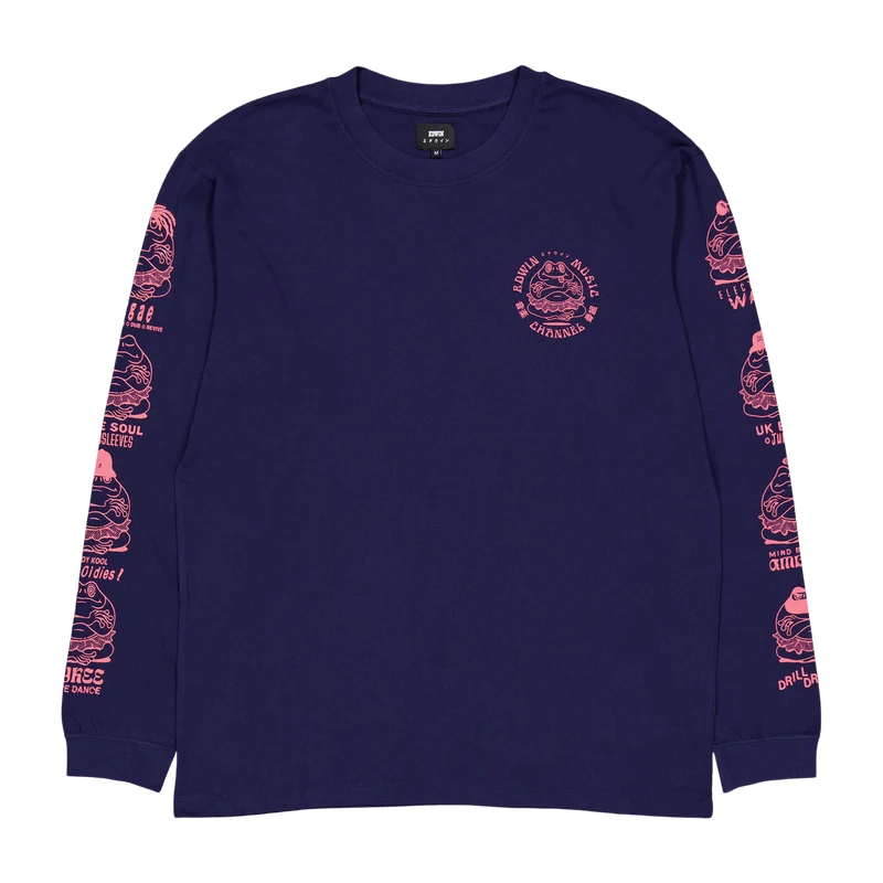 Edwin Music Channel Chest T Maritime Blue
