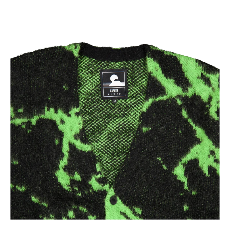 Hiji Cardigan Black/poison Green