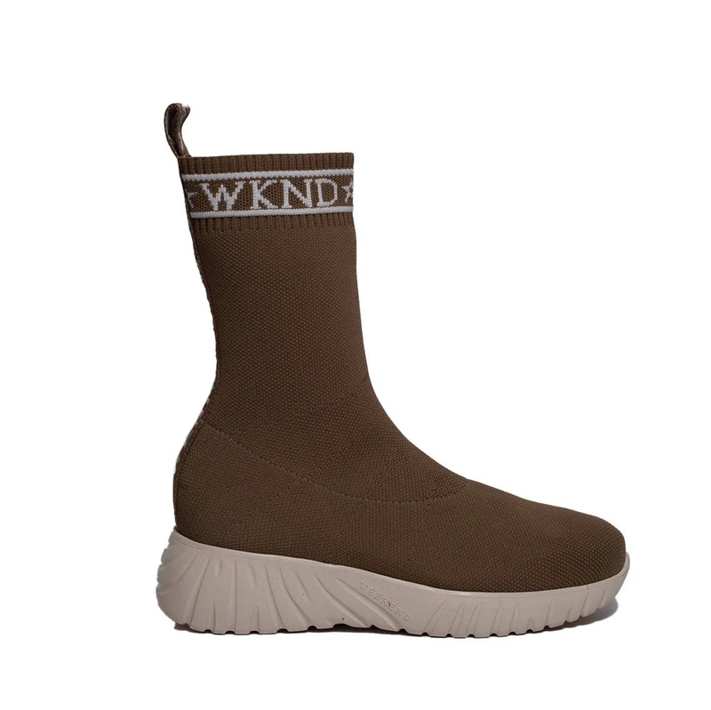 Spanish Women Beige Cloth Half Boot #0359