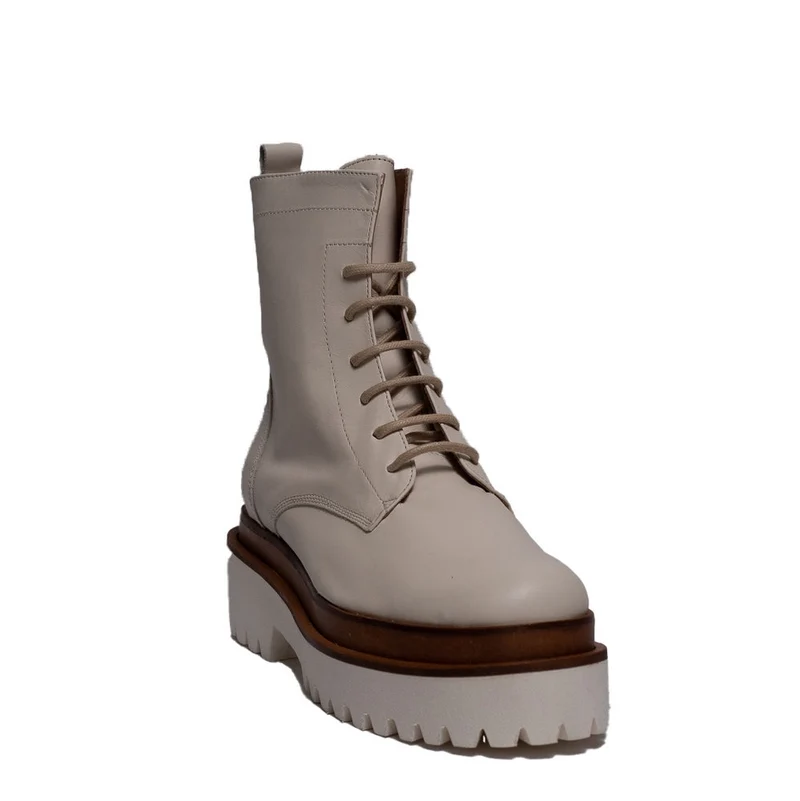 Spanish Women Creamy Leather Half Boot #0355