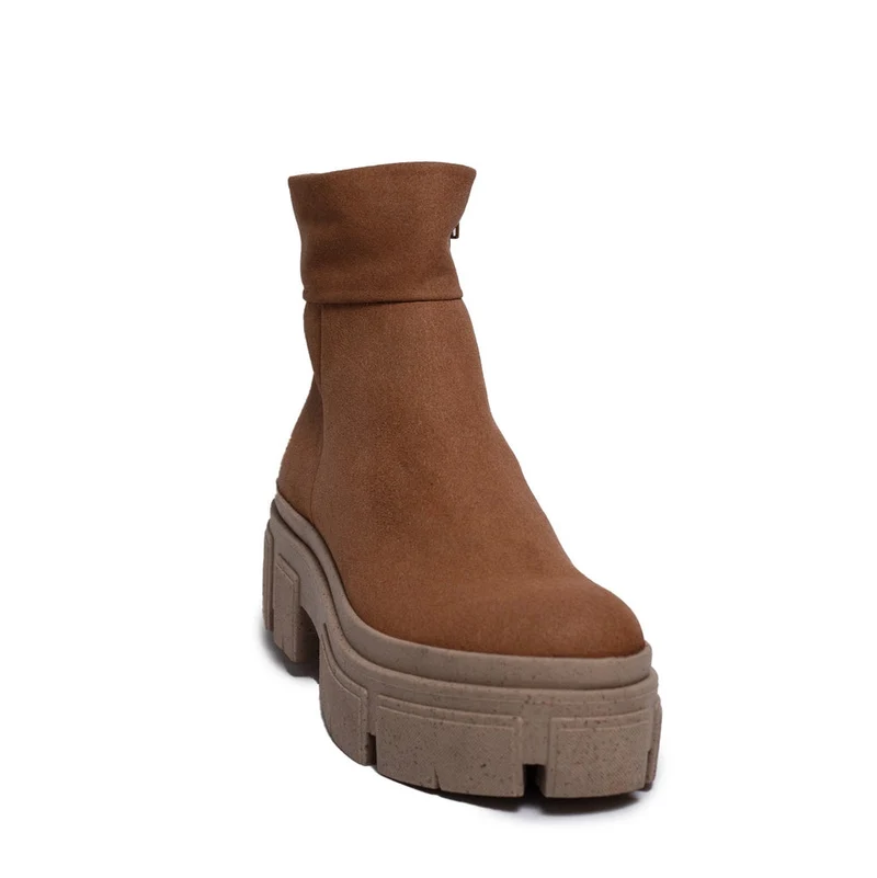 Spanish Women Beige Chamois Half Boot #0333