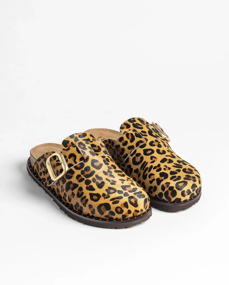 BOLUS-599 Zueco plano Leoprado natural