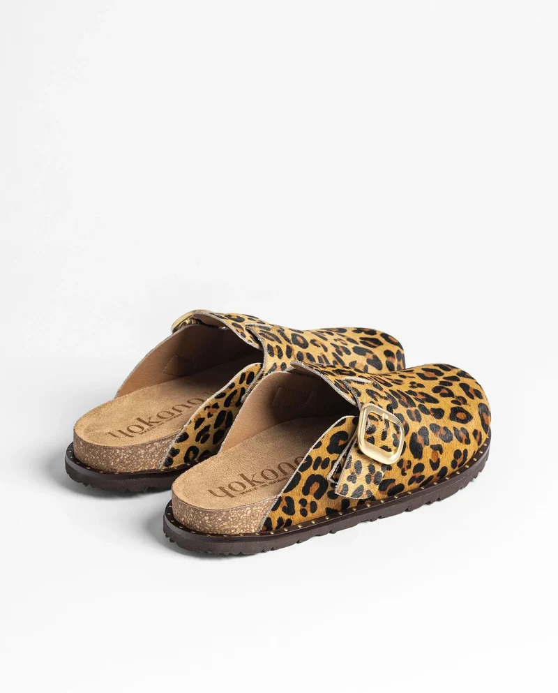 BOLUS-599 Zueco plano Leoprado natural