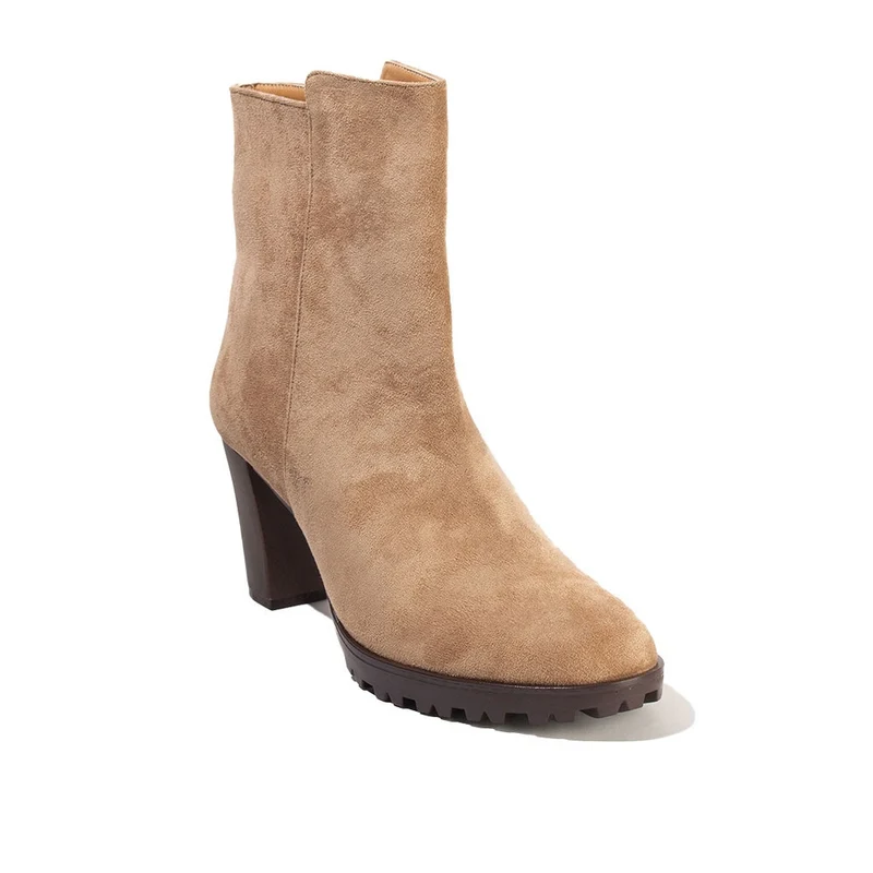 Women Beige Chamois Half Boot #2651