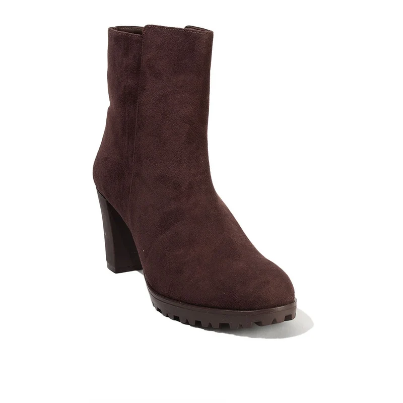 Women Brown Leather Half Boot #2650