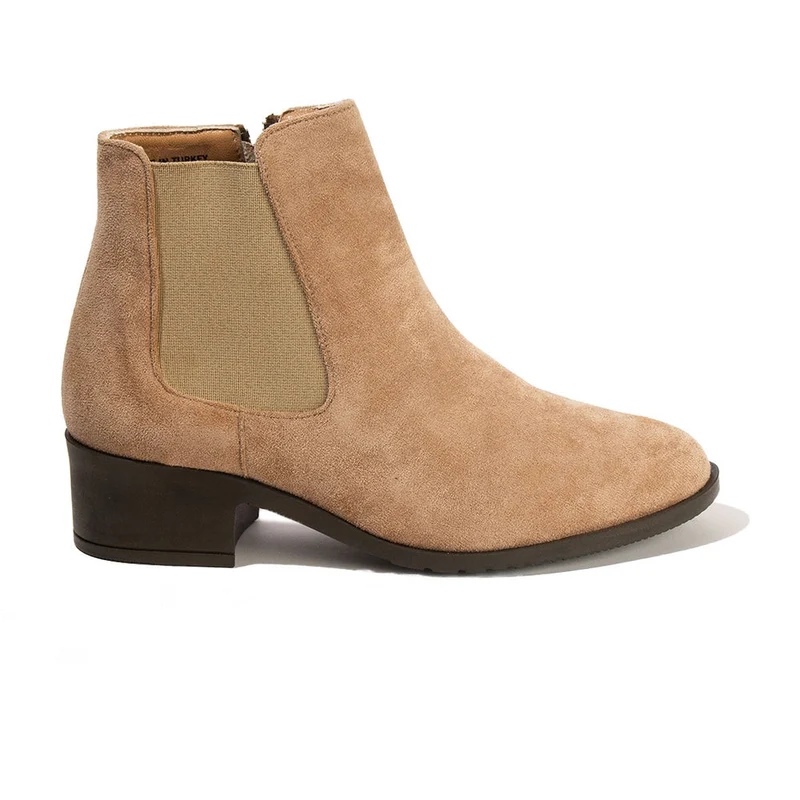 Women Beige Chamois Half Boot #2635