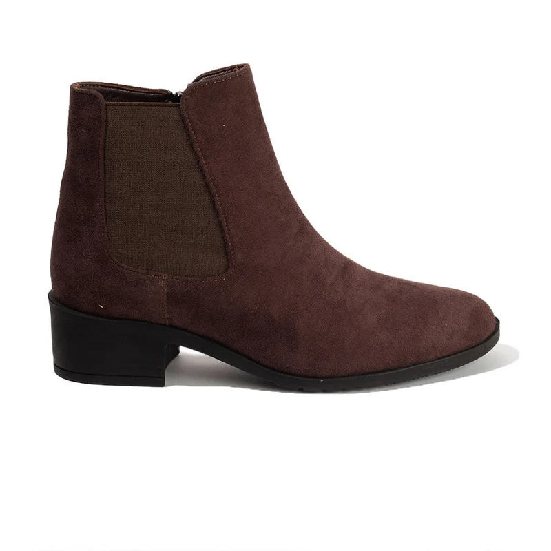 Women Brown Chamois Half Boot #2634