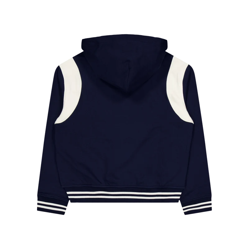 Fleece Hooded Baseball Jacket Cruise Navy/Clubhouse Cream