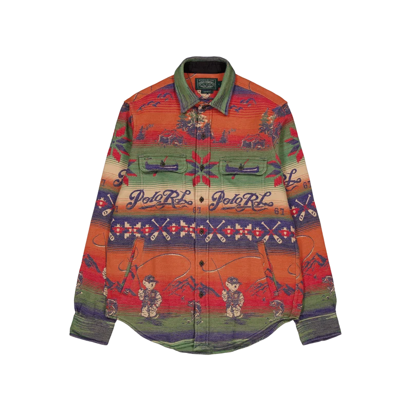 Custom Fit Polo Bear Flannel Workshirt 6202 Fishing Bear Scenic