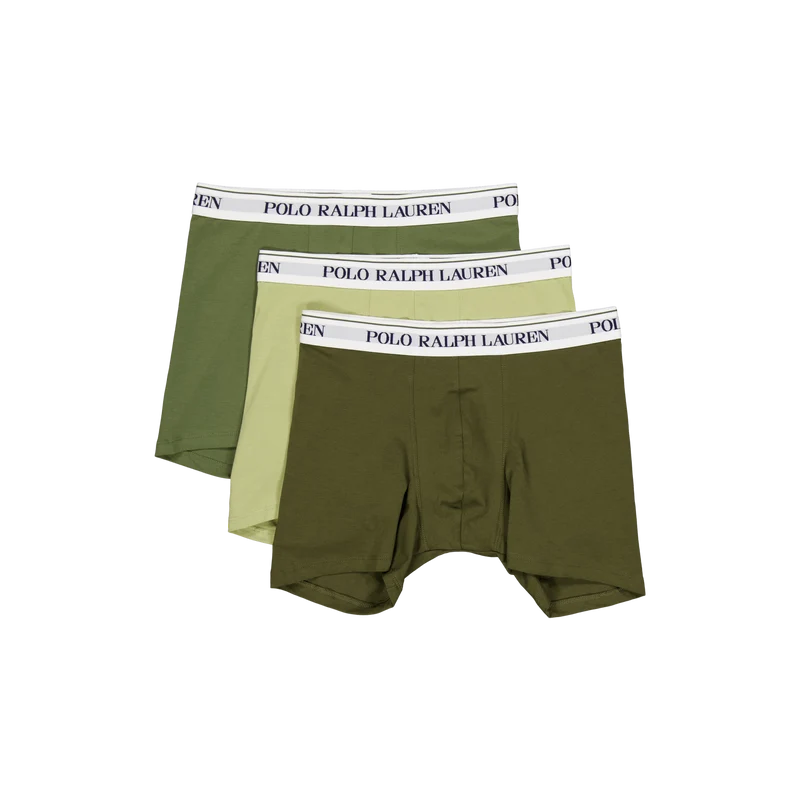 Stretch Cotton Boxer Brief 3-Pack 3PK Lt Olv / Cls Drb Olv / Def Grn