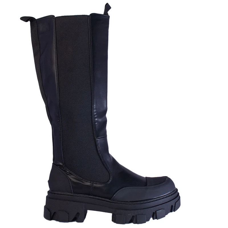 Europeon Union Women Black Leather Boots #2433