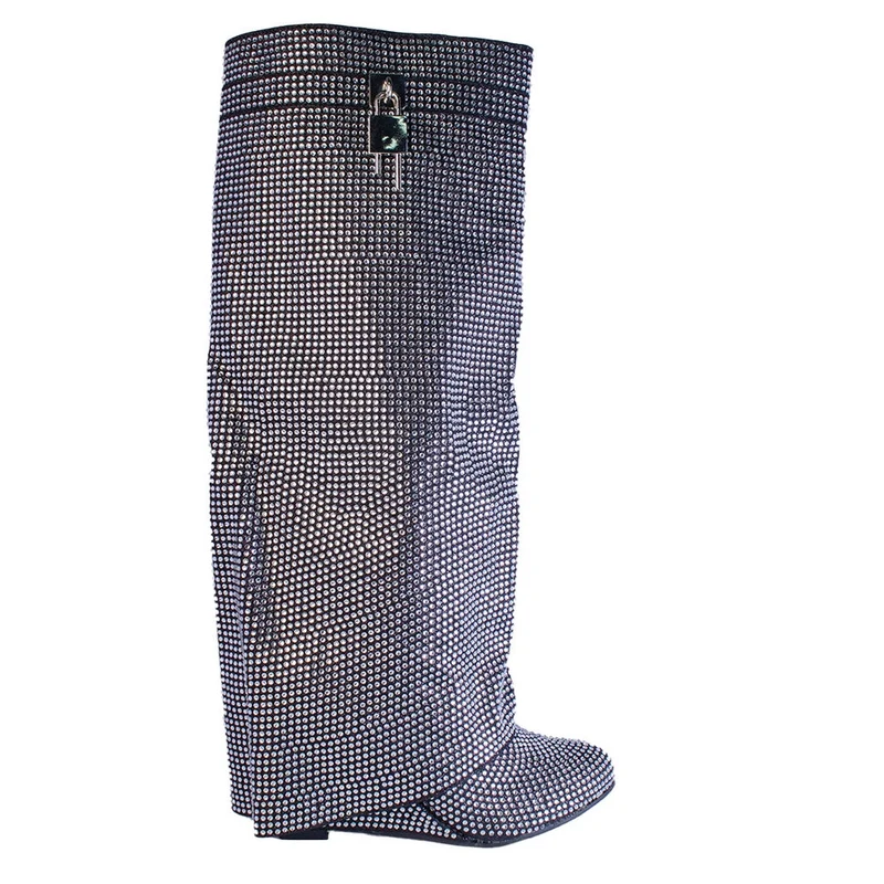 Europeon Union Women Silver Glitter Boots #2352
