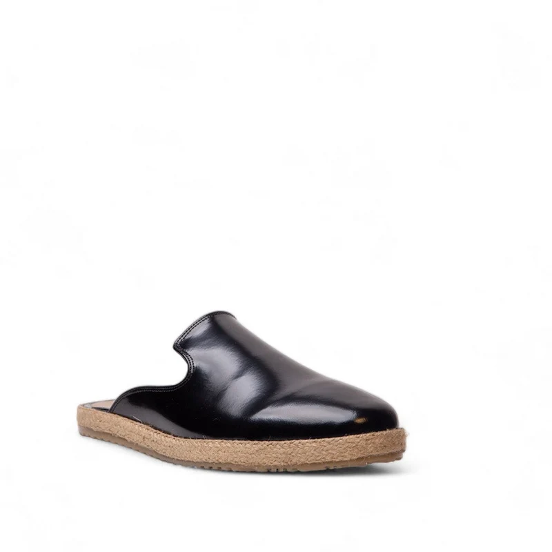 Men Black Vernis Leather Shoes #4507
