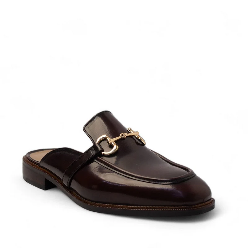Men Brown Vernis Leather Shoes #4482