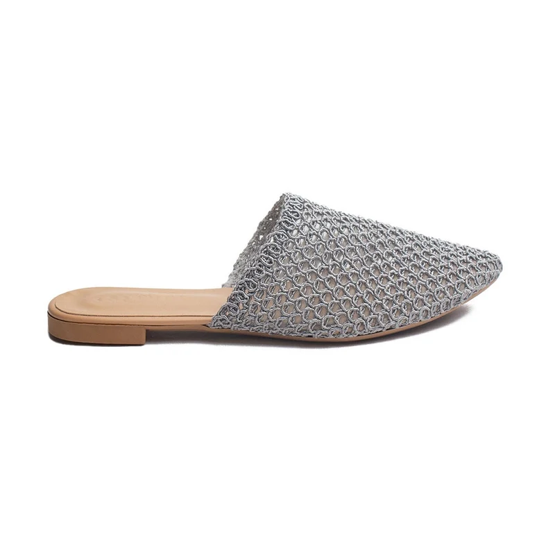 Turkish Women Grey MAGDOOL Mules #1745