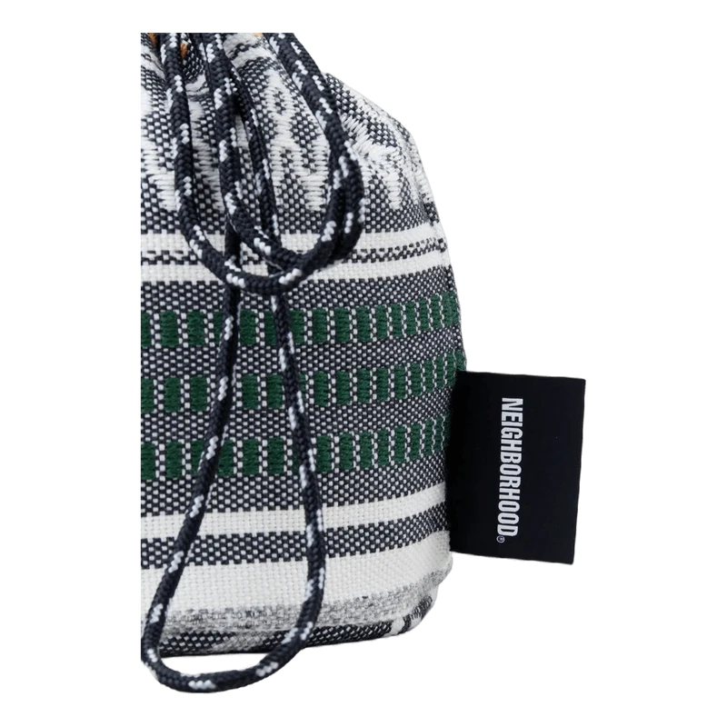 Mexican Blanket Drawstring Bag Gray