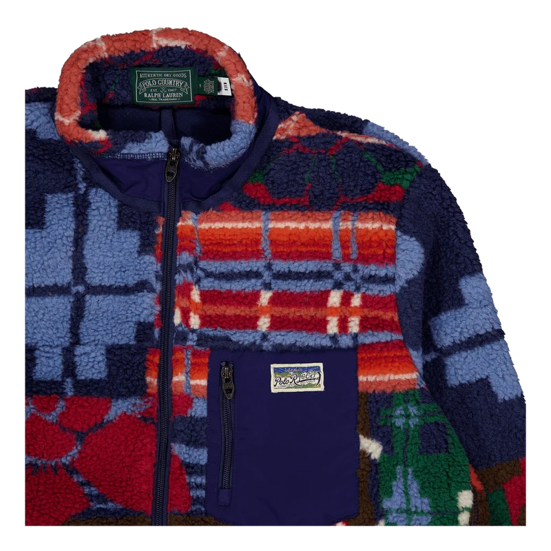 Patchwork Pile Fleece Jacket Pinelodge Patchwork