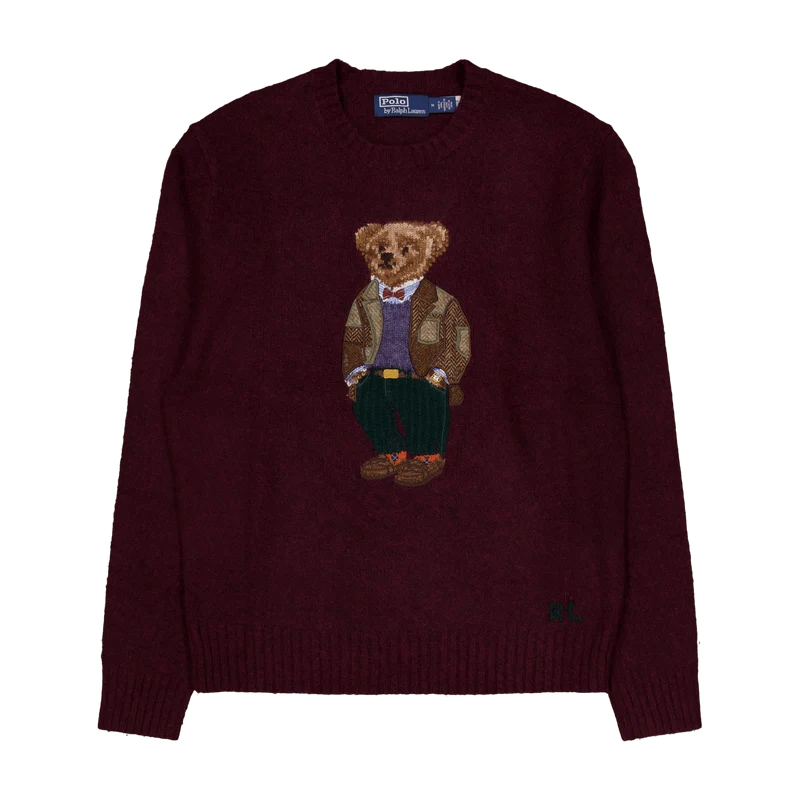 Polo Bear Wool-Cashmere Sweater Aged Wine Heather