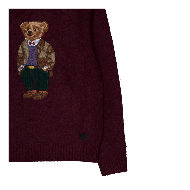 Polo Bear Wool-Cashmere Sweater Aged Wine Heather