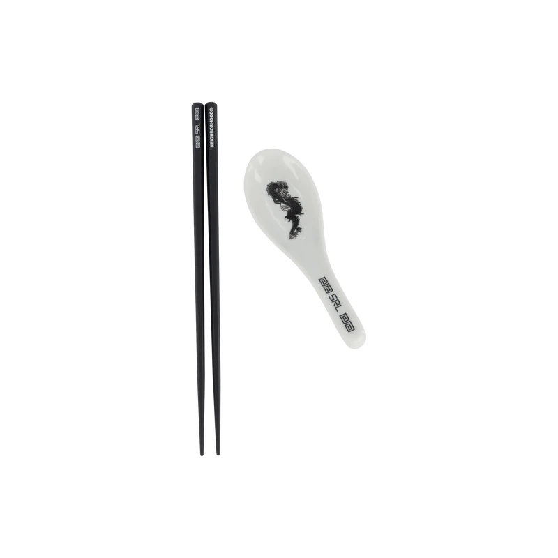 Srl . Chopsticks & Spoon Set Gray