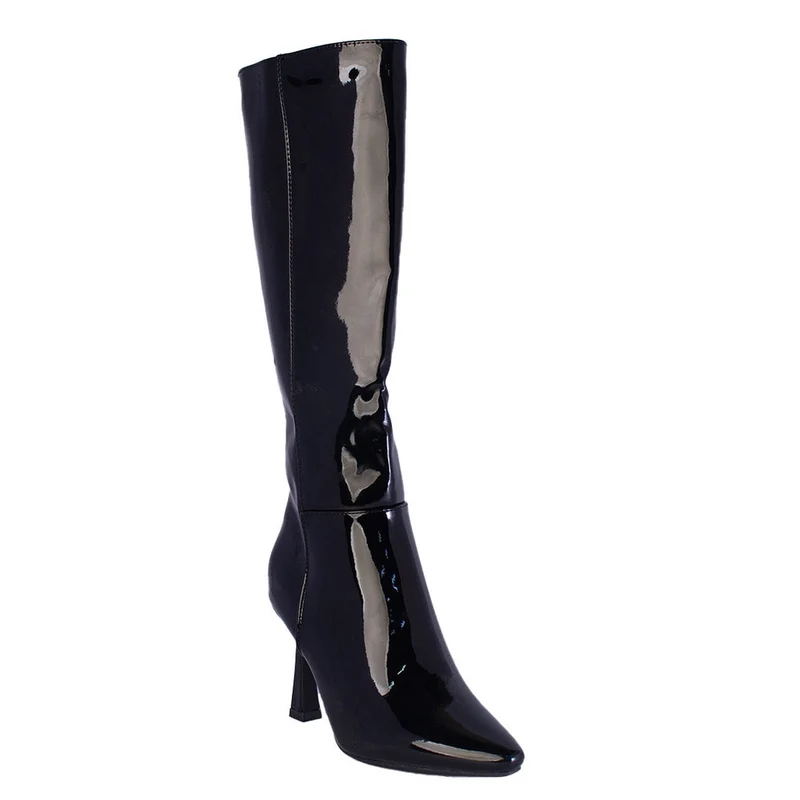 Europeon Union Women Black Vernis Leather Boots #2258