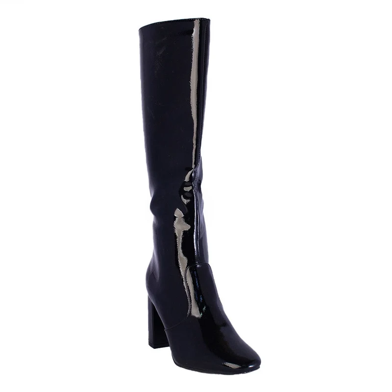 Europeon Union Women Black Vernis Leather Boots #2257