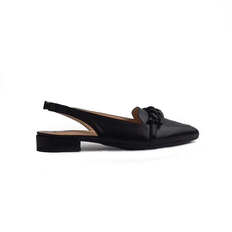 Italian Women Black Leather Mules #1306