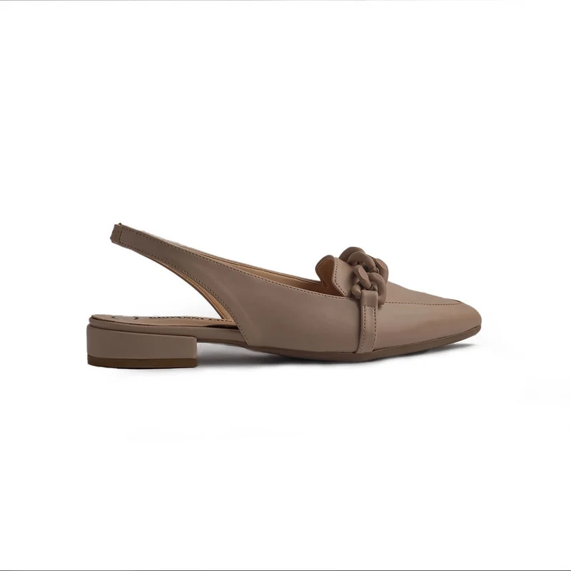 Italian Women Beige Leather Mules #1305