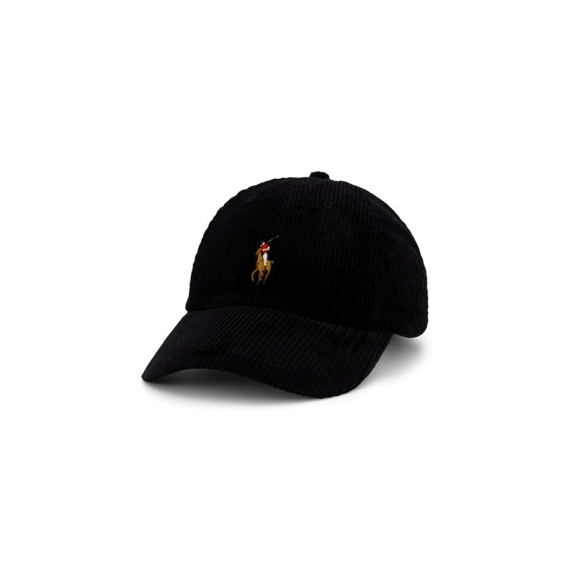 Corduroy Ball Cap Polo Black