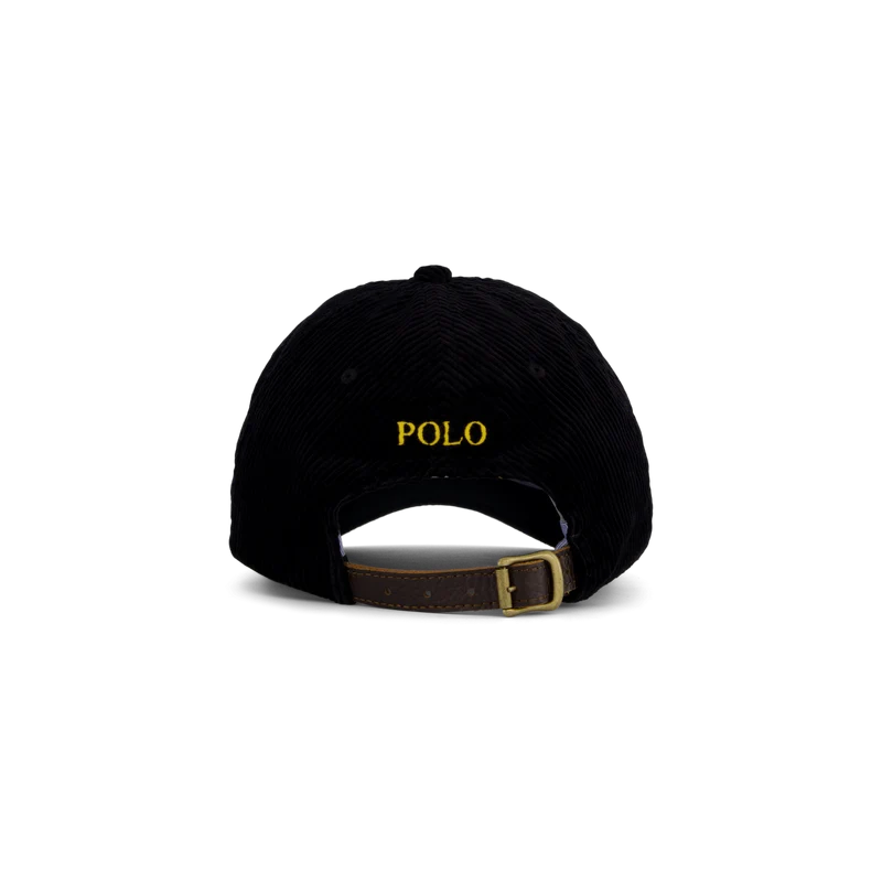 Corduroy Ball Cap Polo Black