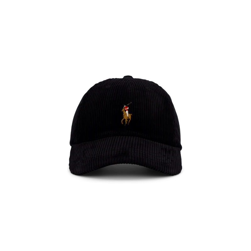 Corduroy Ball Cap Polo Black