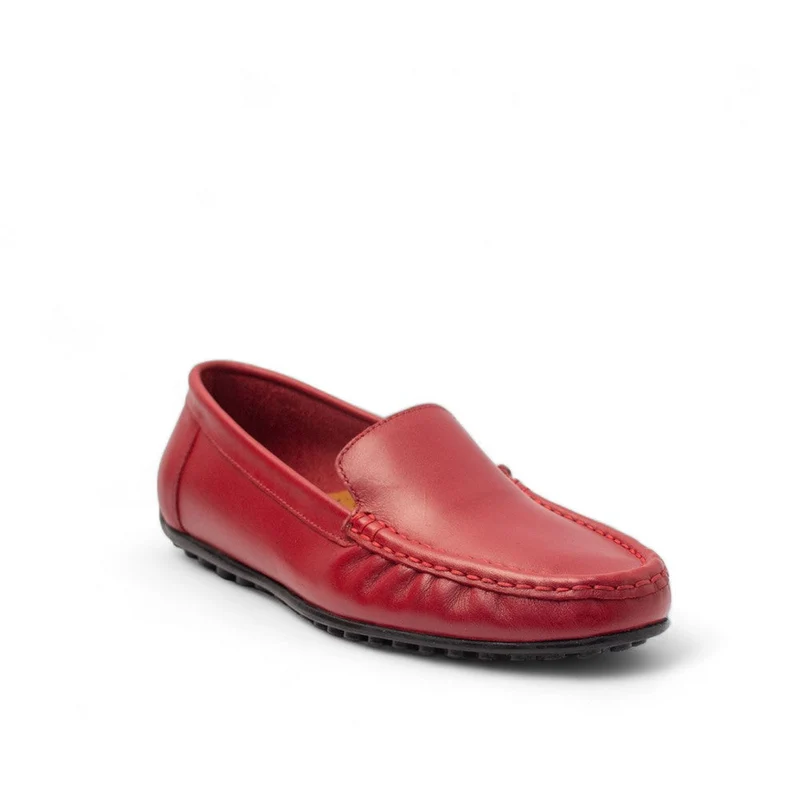 Women Red Leather Espadrilles #2810