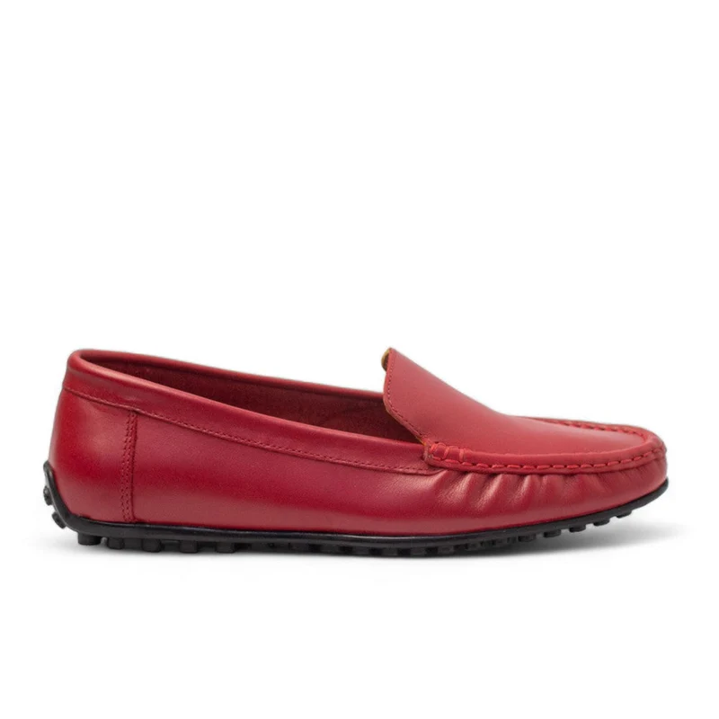 Women Red Leather Espadrilles #2810