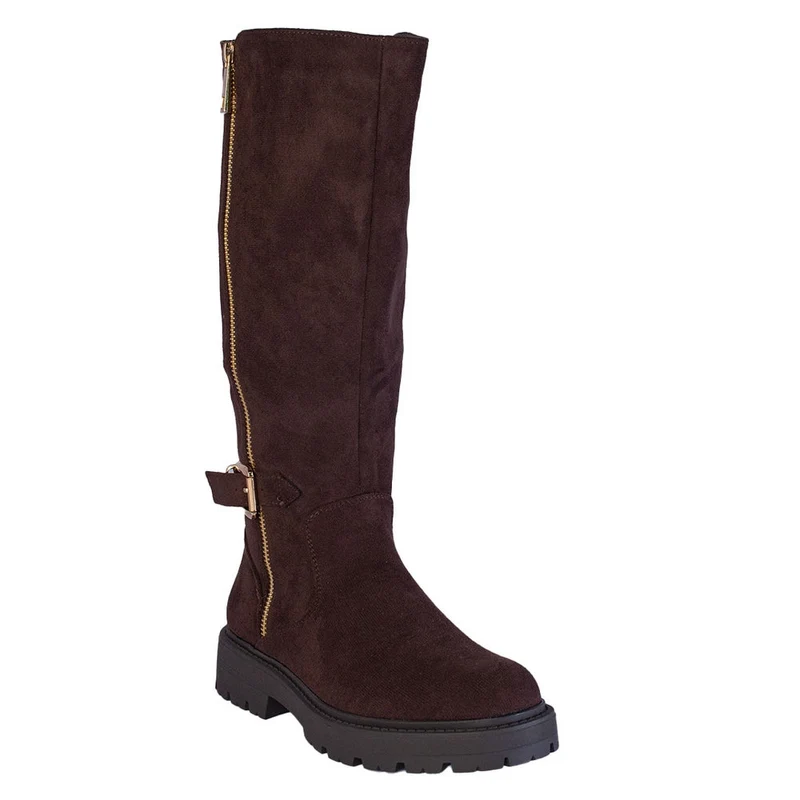 Europeon Union Women Brown Chamois Boots #2253
