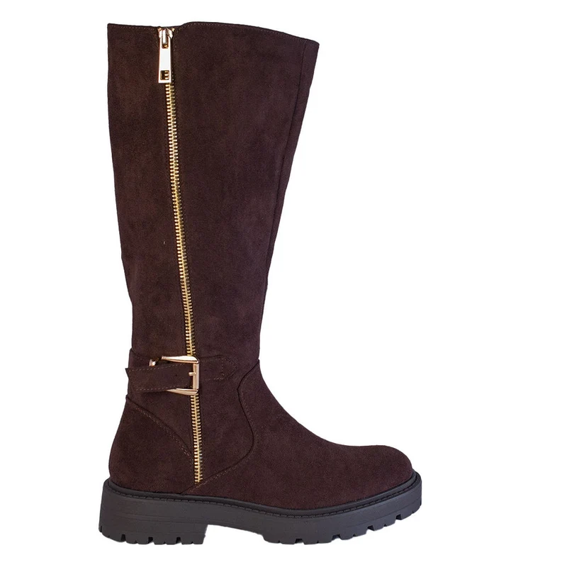 Europeon Union Women Brown Chamois Boots #2253