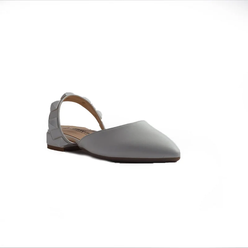 Italian Women White Leather Mules #1301