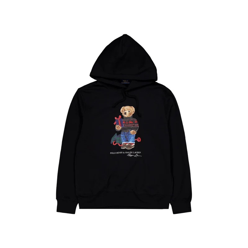 Polo Bear Fleece Hoodie Fa23 Polo Black Gift Bear