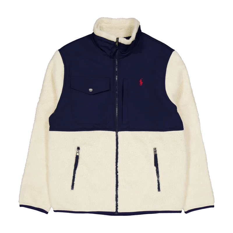 Wind-Blocking Hybrid Jacket Wintercream/ Newport Navy