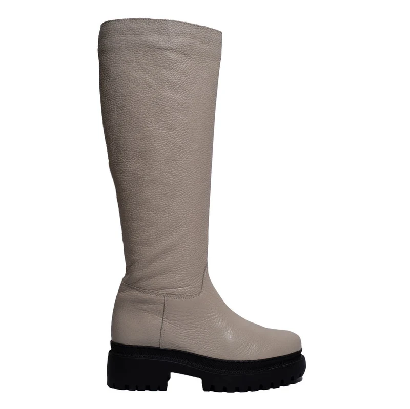 Spanish Women Creamy Leather Boots #0324