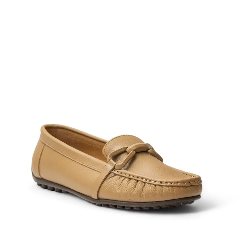 Women Beige Leather Espadrilles #2796